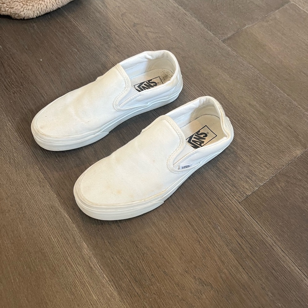 Women’s white slip on vans